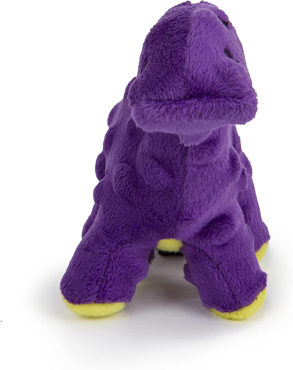 goDog Just For Me Dinos Bruto Squeaky Plush Dog Toy, Chew Guard Technology - Purple, Mini