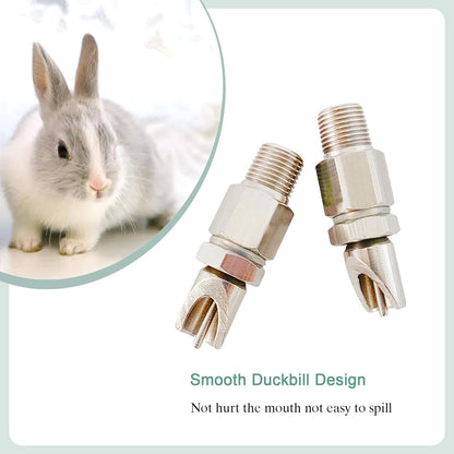 Threaded Stainless Steel Rabbit Nipples Rodent Nipples Waterer Automatic Rabbit Waterer Watering System Animal Supplies Breeding Supplies (Grey, 6)