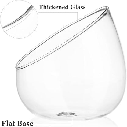 Angoily Cut Bowl Glass Vase Candle Holder Globe Bowl Terrarium Container Glass Planter Fruit Jar Floral Holder