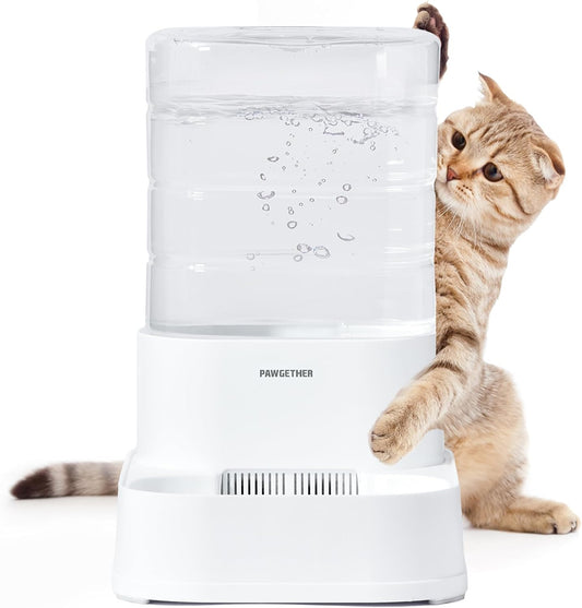 PAWGETHER® Gravity Automatic Pet Water Dispenser with 1 Filter for Cats and Small Dogs 1 Gallon/3.5L Auto Pet Waterer Dog Water Dispenser, Easy to Fill