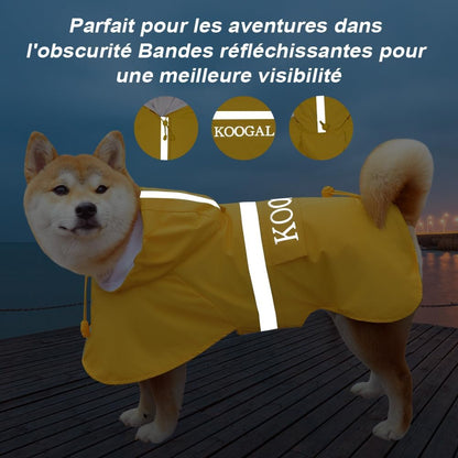 Hooded Pet Small Dog Raincoat,Dog Rain Coats for Small to Medium Sized, Pet Raincoat Apparel Poncho Waterproof Dogs Clothes Waterproof Dog Coat Dog,Raincoats Jacket (3XL,Yellow)