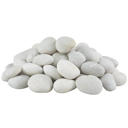 Large River Rocks for Landscaping 20lbs, 3-4 Inch White River Rocks, Hand-Picked Natural Stones for Garden Design Fish Tank, Pathways and Backyard