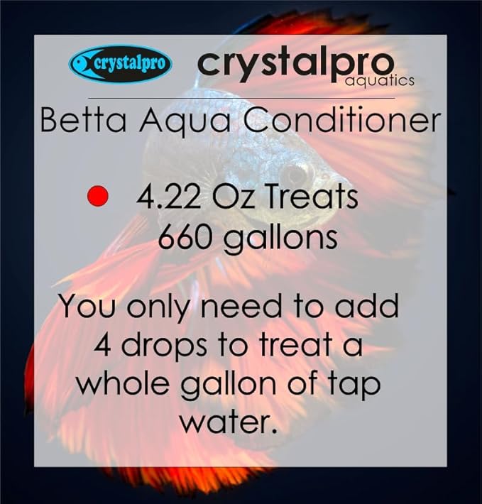 Betta Water Conditioner Treats 660 Gallons - Concentrated Betta Fish Water Conditioner Neutralizes Chlorine and Ammonia (4.2 Oz-125 ml)