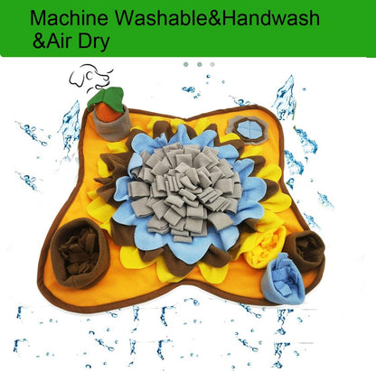 Dogs Snuffle Mat Pet Feeding Mats Puppy Sniffing Pad,Cat Doggies Interactive Puzzle Toys for Multiple Breeds Encourages Natural Foraging Skills,Training and Stress Release (Grey Brown)