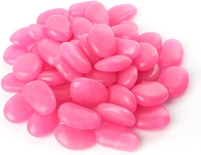 Shiny Stone Glow in The Dark Pebbles,Decorative Glow Stones,Fish Tank Aquarium Gravel,Glow Pebbles for DIY Garden Gifts Decoration(Big Size, 3-4cm, 400g/14.1oz) (Rose)