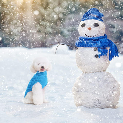 BINGPET Thermal Knitted Dog Sweater for Small Medium Large Dogs,Winter Dog Cat Coat Warm Sweartershirts Outfits,Classic Cable Knit Turtleneck Pullover Dog Jumper Coat Warm Sweartershirts