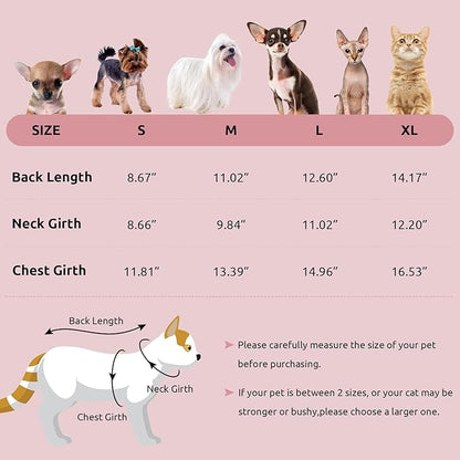 ASENKU Cat Sweater Soft Warm Puppy Clothes Knitwear for Kittens & Small Dogs, Thick Knitted Sweater for Sphynx Hairless Cats Teacup Chihuahua and Extra Small Dogs (Pink, XL)