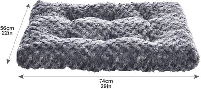 Amazon Basics Cat and Dog Bed and Crate Pad, Machine Washable, Indoor, 29 x 21 x 3 inches, Gray