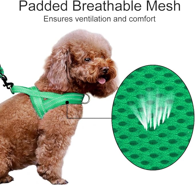 Plutus Pet No Pull Dog Harness with Breathable Mesh Padded, Adjustable Reflective Escape Proof Dog Harness, Quick Fit Dog Vest Harness for Small Medium Large Dogs(S, Green)
