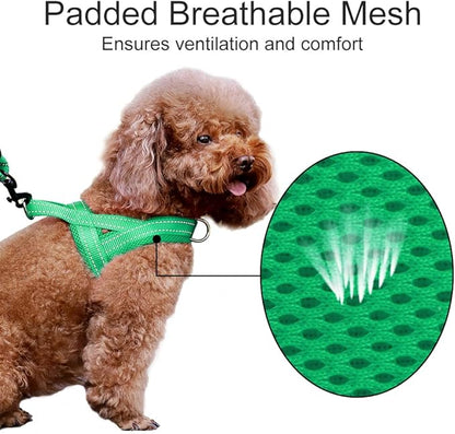 Plutus Pet No Pull Dog Harness with Breathable Mesh Padded, Adjustable Reflective Escape Proof Dog Harness, Quick Fit Dog Vest Harness for Small Medium Large Dogs(XXS, Green)