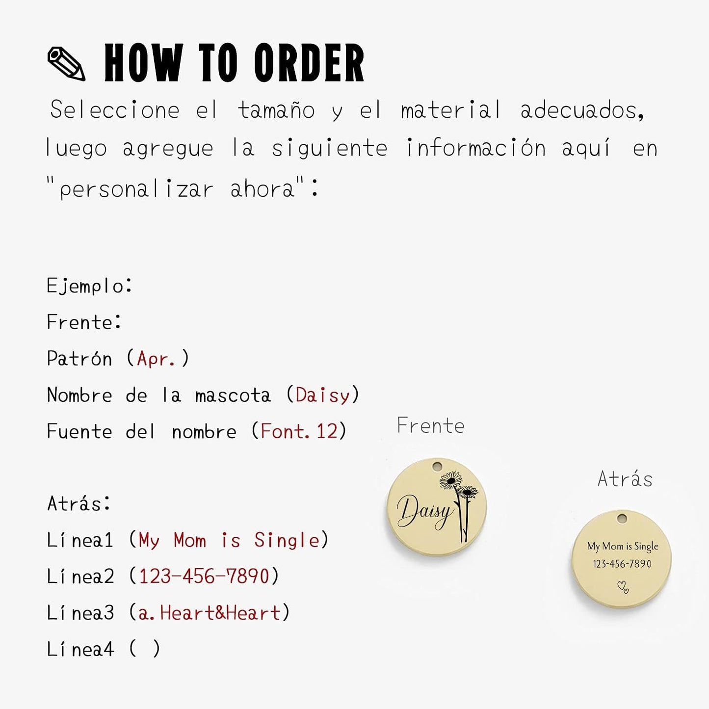 Cats Dogs ID Tags Personalized Engraving Birth Flowers Pattern for Custom Pets Collar Accessories 316L Stainless Steel Medium Round Name Plate