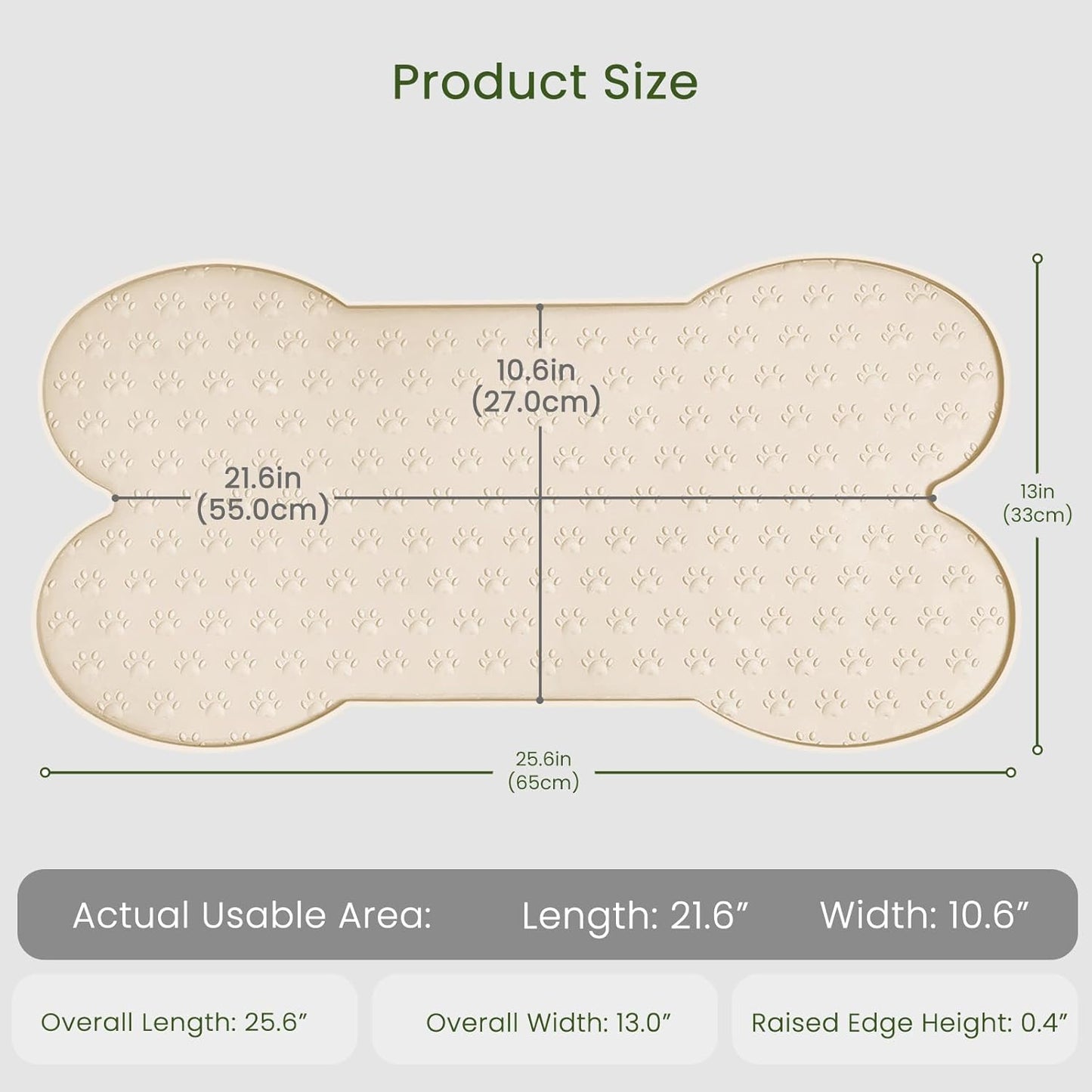 Dog Food Mat Anti-Slip Silicone Dog Bowl Mat Thicker Pet Placemat Waterproof Cat Feeder Pad with Raised Edge Puppy Kitten Feeding Mats Suitable Small Medium-Sized Dogs Cats Eating Tray