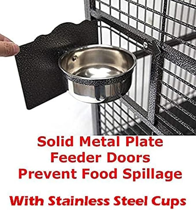 XX-Large Castle PlayTop Parrot Cage for Large Macaws Cockatoos African Grey Amazon (36" W x 28" D x 68" H)