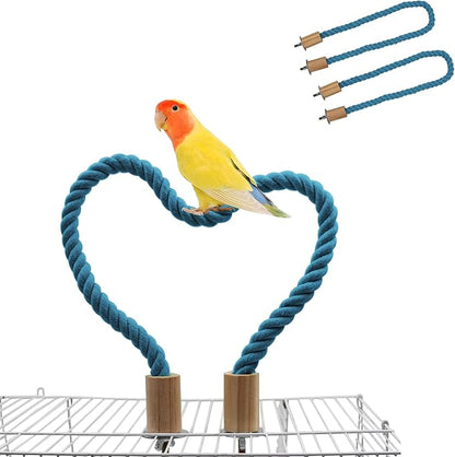 2 Pack Rope Perch, Swing, Cage Stand Pole Accessories, Climbing Toy for Parrot Parakeet Budgies Cockatiels Lovebirds (31.49"/80 cm)