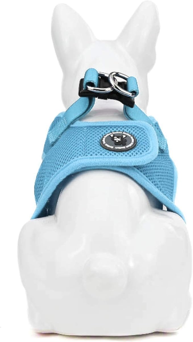 EcoBark Rapid Fastener Super Comfort Fully Adjustable Double Padded Step in Dog Harness (Extra Small, Sky Blue)
