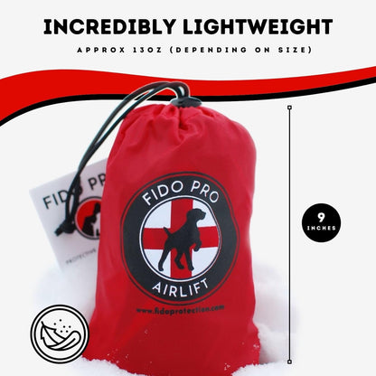 Fido Pro Airlift Emergency Dog Rescue Sling - Lightweight, Packable Dog Sling for Extra Large Dogs with 8-Point Support System for Safe Transport - Ideal for Hiking, Skiing - Fits Dogs 70-160 lbs