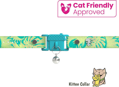 Kittyrama Botanicals Jungle Kitten Collar. Award Winning. Hypoallergenic, Quick Release Breakaway, Comfy & Soft. Vet Approved. Other Styles Available