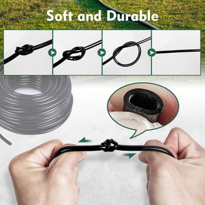 Bonviee 50 FT Blank Distribution Tubing Irrigation Drip Hose, 1/4 Inch Drip Line for Garden Watering System