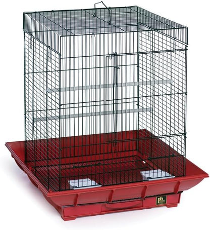 Mountain Majesty Clean Life Bird Cage with Spacious Interior, Durable Build, Easy-to-Clean Features, and Secure Design for Birds' Comfort Red