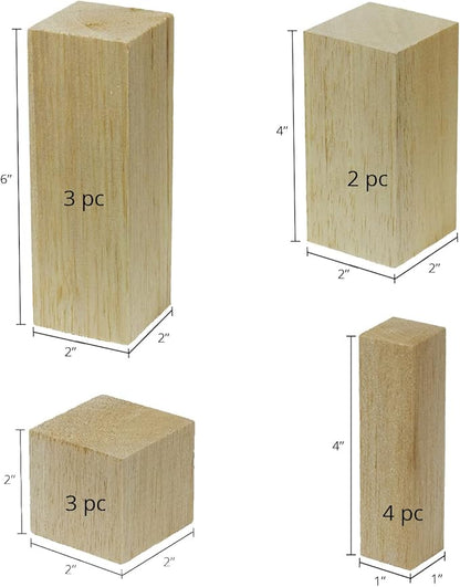 Super Bird Creations SB50020 Balsa Multi-Size Wood Blocks - Bird Toys For Parrots - Unfinished Bird Chew Blocks Wooden Balsa Cubes Material for Crafting and Whitlling Carving - Small Bird Size, 12 Pcs