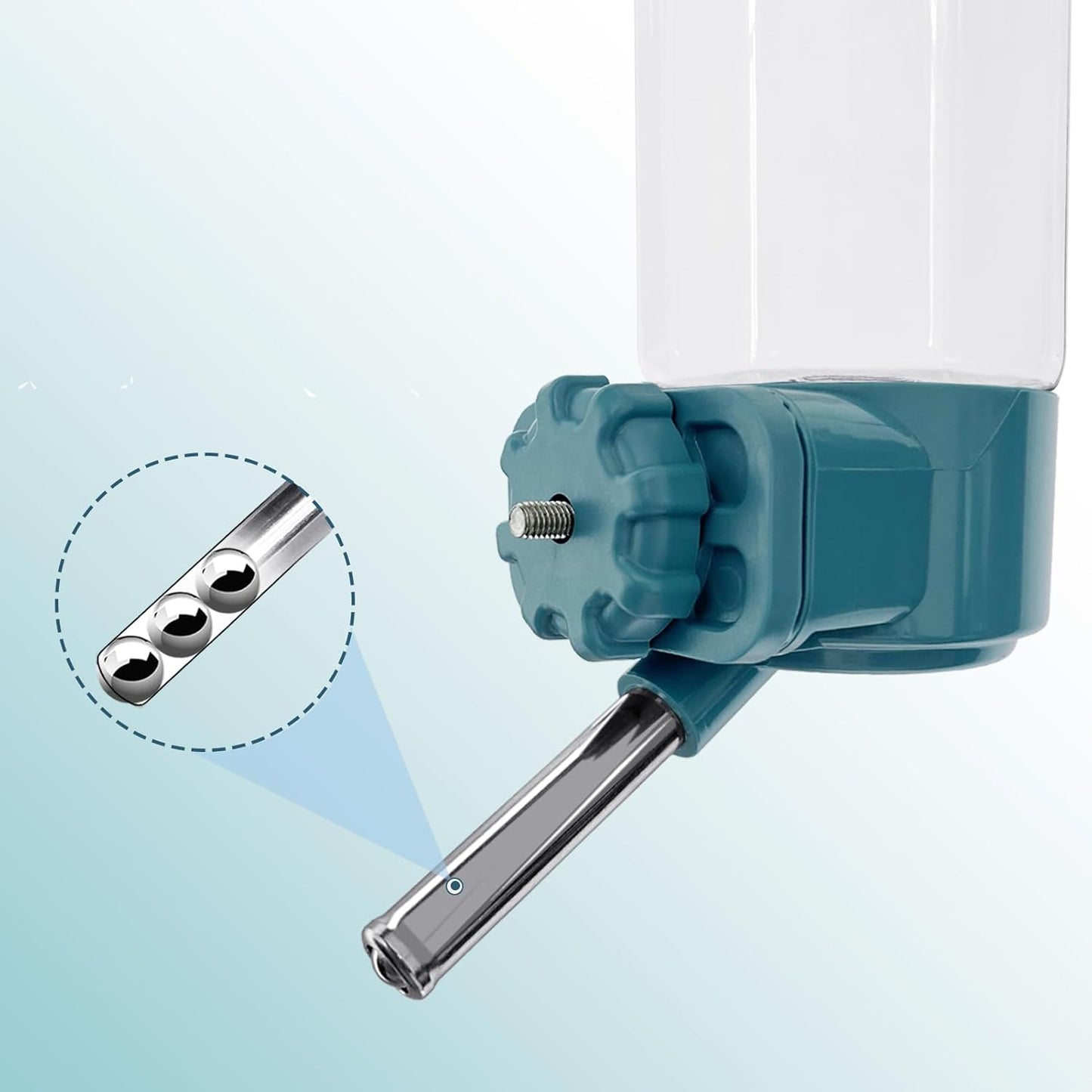 LOS ANDES No-Drip Water Bottle/Feeder for Guinea Pigs/Hamsters/Bunnies/Ferrets/Squirrel/Hedgehog/Other Small Pets, Weather Resistant Cage Water Bottles for Dogs/Cats, 18.5oz,Blue