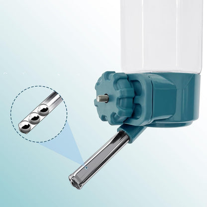 LOS ANDES No-Drip Water Bottle/Feeder for Guinea Pigs/Hamsters/Bunnies/Ferrets/Squirrel/Hedgehog/Other Small Pets, Weather Resistant Cage Water Bottles for Dogs/Cats, 18.5oz,Blue