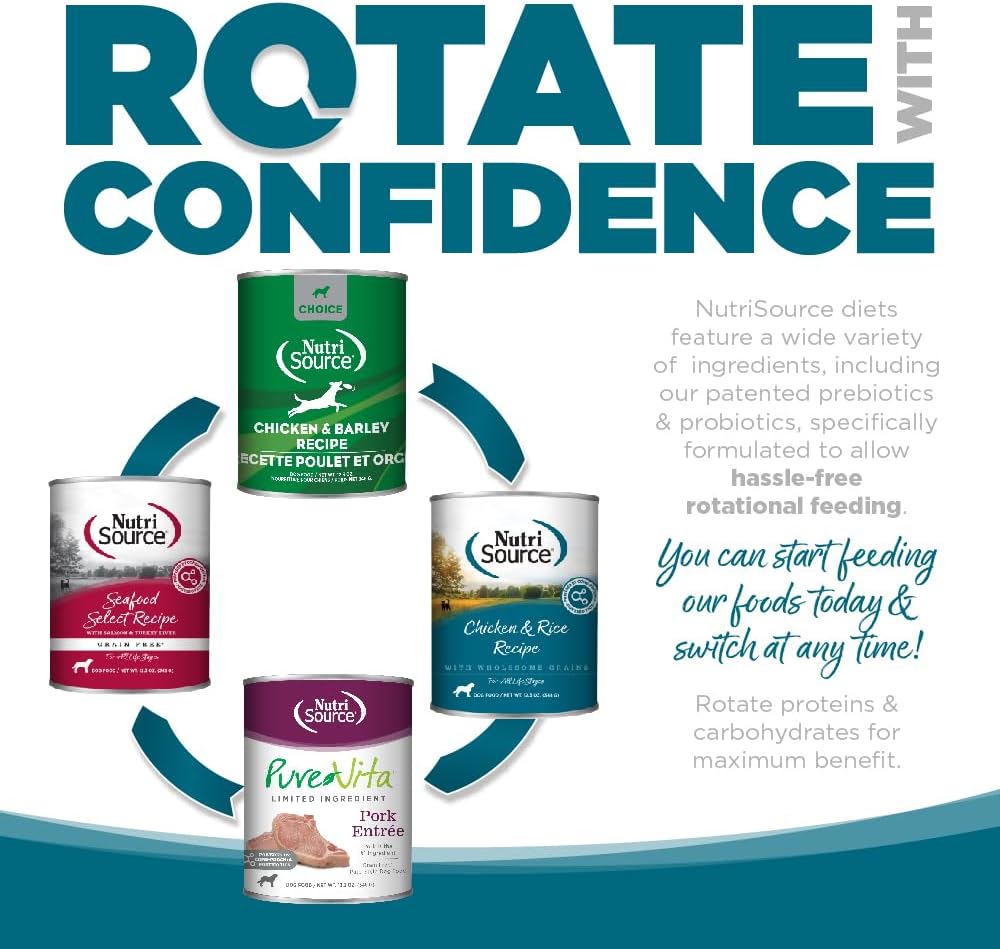 NutriSource Chicken & Rice Recipe Dog Food, Premium Wet Dog Food, 12.3 Ounce (Pack of 12)