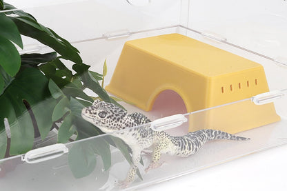 Snake Hide, Leopard Gecko Tank Accessories for Reptile Ball Python Crested Gecko Lizard Bearded Dragon - YellowHideM