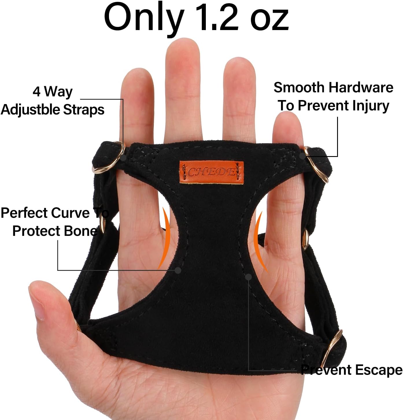 No Pull Dog Harness- Lightweight, Soft, Adjustable Small Harness Collar and Leash Set, Suitable for Cats Puppy Small and Medium-Sized Dog Outdoor Training and Running (Black, XS)