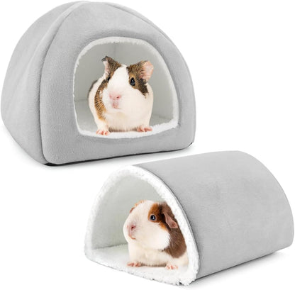 Guinea Pig Hideout and Tunnel Set, Soft Plush Bed & Play Tunnel for Guinea Pigs, Rabbits, Ferrets, Small Animals - Washable Accessories for Resting, Hiding, Exercising