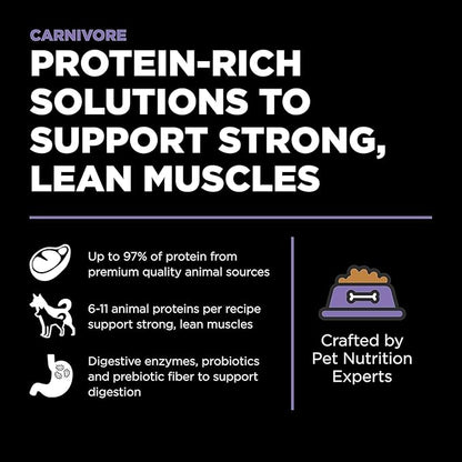 Go! Solutions Carnivore, Grain-Free, Protein Rich Dry Dog Food, Chicken, Turkey and Duck Senior Recipe, 3.5 lb Bag