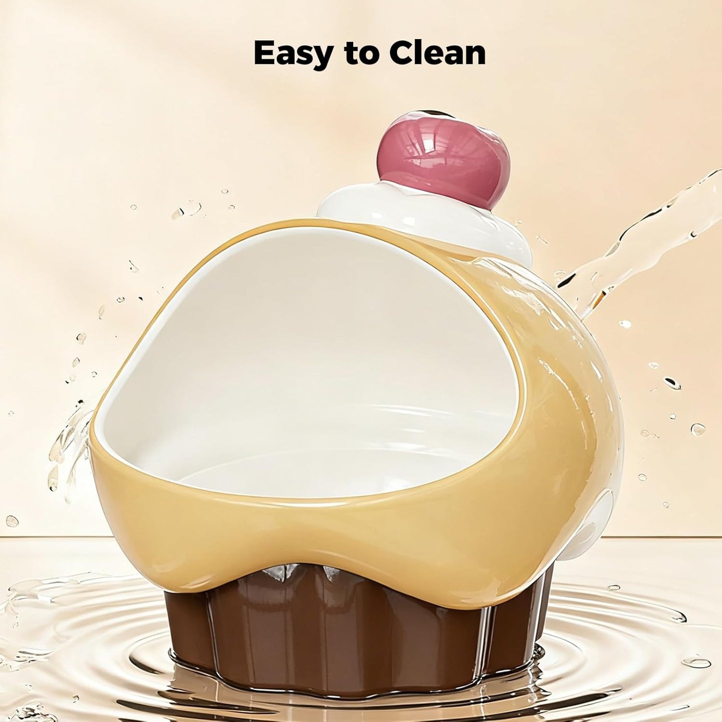 Mini&moe Hamster Food Bowl - Ceramic Guinea Pig Bowl Chew-Proof Anti-Turning Small Animal Food Dish for Dwarf Hamster, Gerbil, Rat