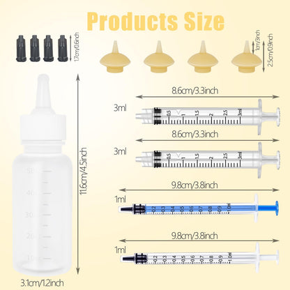 Mini Pet Feeding Bottle and Syringes with Nipples for Small Cat Dog Animals (Model 4)