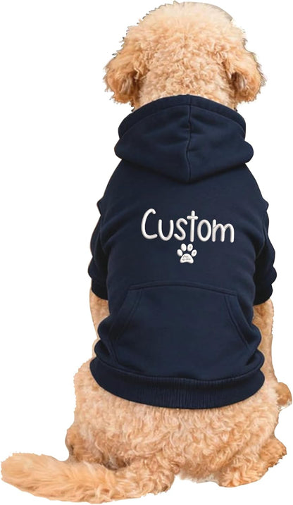 Personalized Name Dog Hoodie, Embroidered Hoodies Pets Name, Bright Puppy Sweatshirt, Custom Pet Memorial, Pet Clothes