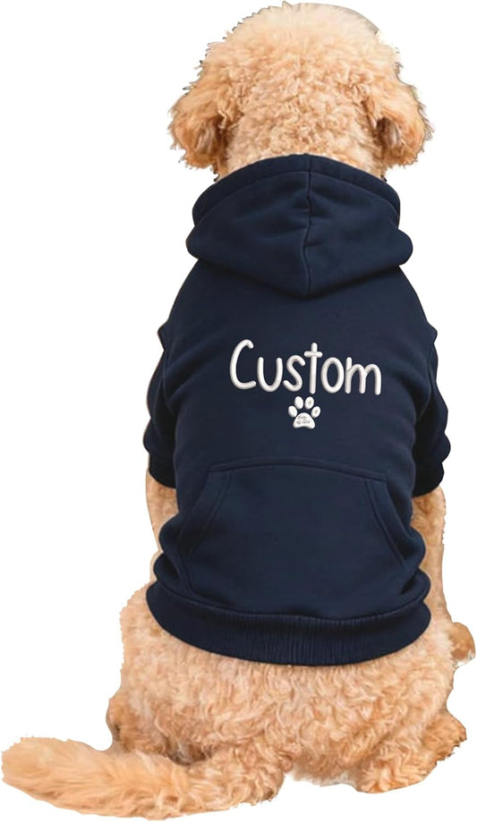 Personalized Name Dog Hoodie, Embroidered Hoodies Pets Name, Bright Puppy Sweatshirt, Custom Pet Memorial, Pet Clothes