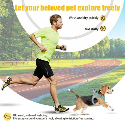 Dog Harness Small Sized and Leash Set, Dog Harness with Leash Set, Comfortable Air Mesh Dog Vest Harness with Reflective Strip, Reflective for Safe Easy Walking Dogs, Cats, Blue S