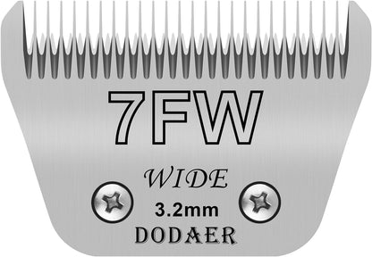 7FW Detachable Dog Grooming Wide Blades,Compatible with Andis,Oster A5,Wahl KM10 Series Clippers,Cut Length 1/8”(3.2mm)