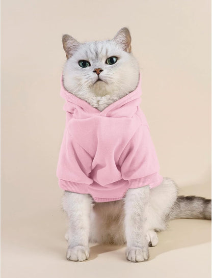 Cat Hoodies for Cats Puppy Pet Clothes Cat Apparel Little Miss Attitude Print Dog Hoodie for Small Medium Dogs Outfits for Kittens(Pink,S)