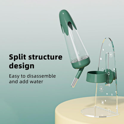 4.2 Oz Hamster Water Bottle with Stand No Drip for Syrian Dwarf Hamsters, Gerbils, Little Mouse, Small Pet Rodents (White, with Stand)