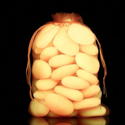 Shiny Stone Glow in The Dark Pebbles,Decorative Glow Stones,Fish Tank Aquarium Gravel,Glow Pebbles for DIY Garden Gifts Decoration(Big Size, 3-4cm, 400g/14.1oz) (Pink)