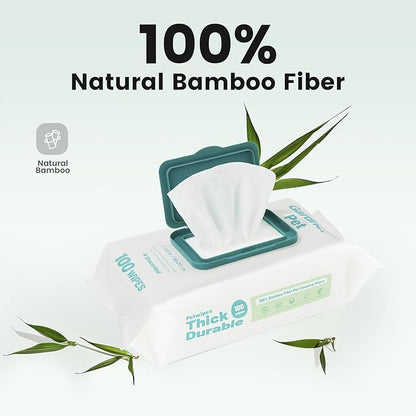Gardner Pet Bamboo Dog Wipes for Paws and Butt, Dog Face Wipes Cleaning Deodorizing, Soothing Pets Wipes with Coconut Oil, Extra Thick Cat Wipes, Puppy Wipes, Unscented 200 Count