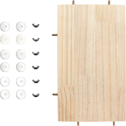 21.7 × 13.8 Inches Large Bird Perch Stand Platform, Natural Wooden Small Animals Cage Accessories, Rectangle Stand Perch Shelf for Parrot Parakeet Cockatiel Rat Hamster Guinea Pig Conure Chinchillas