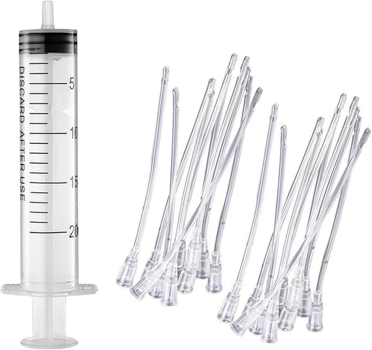 Baby Bird Feeding Syringe Set, Pet Parrot Milk Feeding Syringe with Tubes, Parrot Feeding Tubes Measuring Tools for Feeding Pets Scientific Industrial Labs (20ml)