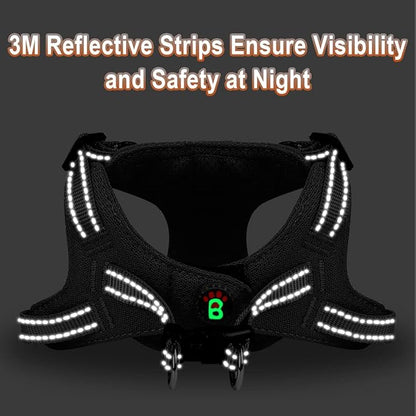 Dog Harness Step in Dog Vest Harness, Reflective Adjustable Puppy No Pull Harness Breathable Soft for Small and Medium Dogs Cats, Black, XXS