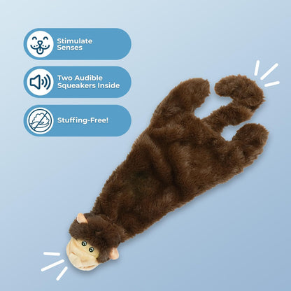 Best Pet Supplies Squeaky Dog Toys with Soft Durable Fabric for Small, Medium and Large Pets Interactive Toy for Indoor Play, Supports Active Biting and Play - Monkey, Squirrel, Small