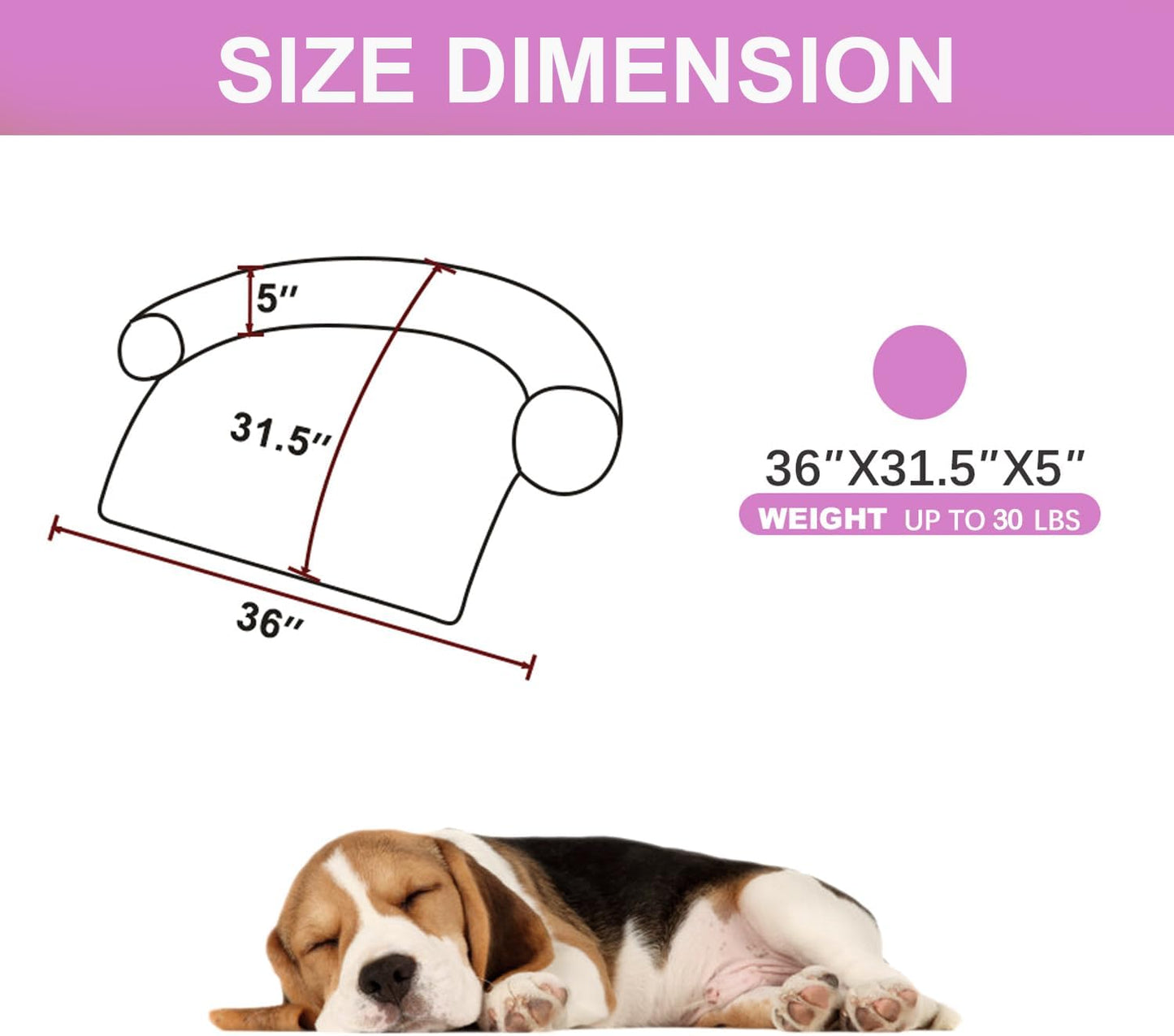 Tinaco Luxurious Calming Dogs/Cats Bed Mats, Dog Pad Washable Removable Couch Cover, Plush Long Fur Mat for Pets, Waterproof Lining, Perfect for Small, Medium and Large Dogs and Cats (Pink, 36"x31")