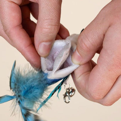 Whiskertons Interactive Bird Simulation Cat Toy Set, Interactive Cat Toys for Indoor Cats (10 Replacement Catnip Pouches)