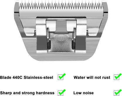 Size 10W/7FW/5FW/4FW Detachable Dog,Cat,Sheep & Horse Grooming Wide Blades Set,Compatible with Andis,Oster A5,Wahl KM10 Series Clippers,Cut Length 1/16"(1.5mm) to 3/8”(9.5mm),4 Pack