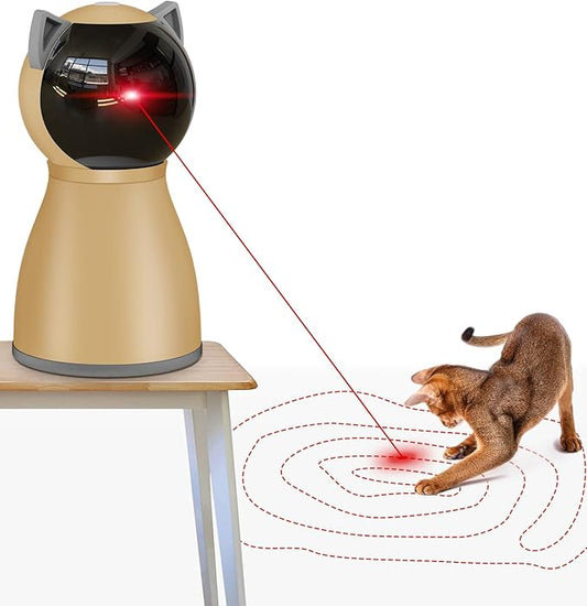 Interactive Cat Laser Toy Automatic for Indoor Cats,Real Random Trajectory Rechargeable Laser Cat Toys for Indoor Cats/Kittens/Dogs