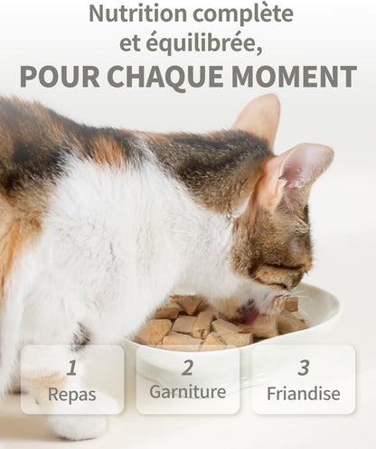 Freeze-Dried Cat Food, 97% Animal Origin Soft Dry Food for Cats Kitten, High Protein Healthy Freeze Dried Cats Raw Treat & Topper (Rabbit Recipe - 14 Ounce)